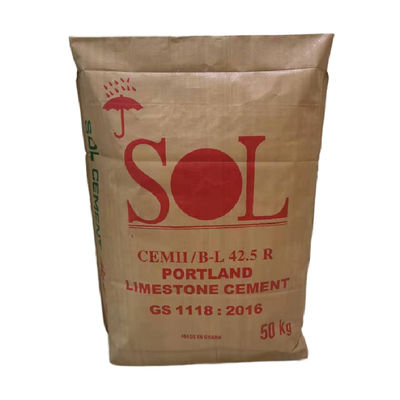 Le ciment tissé de la valve inférieure de bloc de polypropylène pp met en sac les conteneurs d'emballage de 20kg 25kg 30kg 40kg 50kg