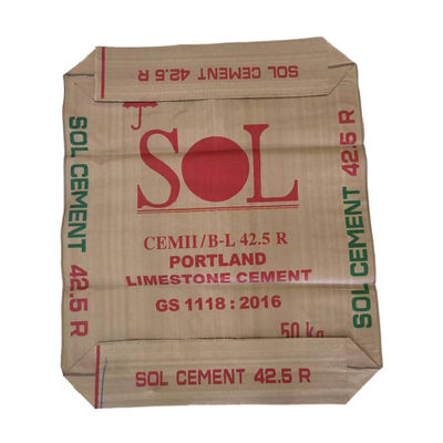 Le ciment tissé de la valve inférieure de bloc de polypropylène pp met en sac les conteneurs d'emballage de 20kg 25kg 30kg 40kg 50kg