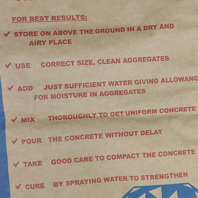 20kg Multiwall emballage imperméable de ciment de 3 sacs en papier de pli met en sac avec l'adhésif