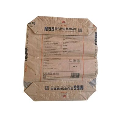 Multiwall des sacs à papier de 2 plis imperméabilisent le sac concret 20kg ISO9001 avec l'adhésif