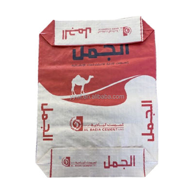 Sacs à valve en papier 2 plis 90GSM pour emballage de ciment, sacs de 50 kg à fond plat, personnalisés