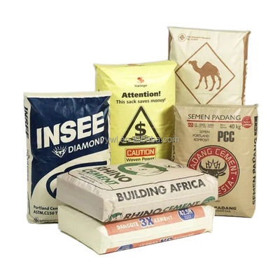 Matériau de construction auto-fermé Emballage Sac de ciment en PP avec emballage à vanne