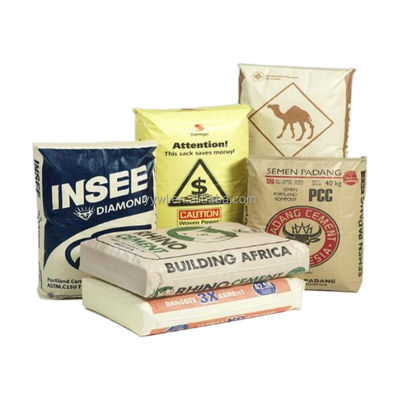 Matériau de construction auto-fermé Emballage Sac de ciment en PP avec emballage à vanne