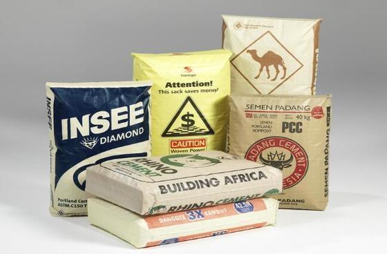 Sac de soupape tubulaire en polypropylène stratifié tissé pour 50 kg de fond carré Sac de ciment Surface d'impression 100% polypropylène vierge