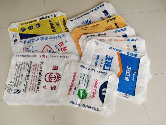 Sac de ciment en PP 80GSM avec valve, laminé, impression multicolore, 20-50kg