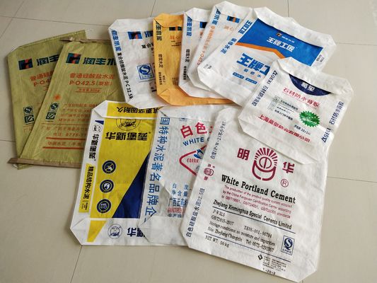 Sac de ciment en PP 80GSM avec valve, laminé, impression multicolore, 20-50kg