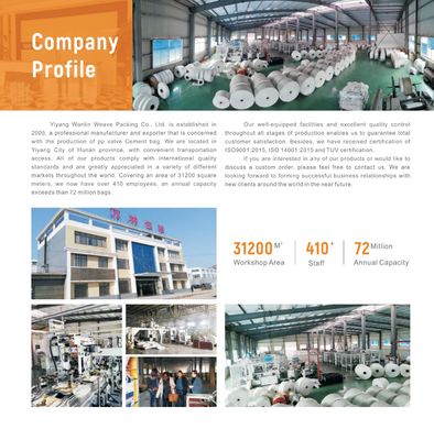 Sac de soupape de ciment en PP 50 kg étanche à l'humidité certifié ISO