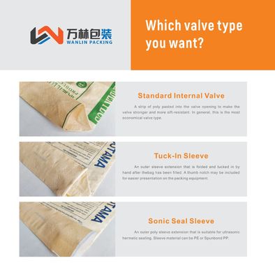 Sac de soupape de ciment en PP 50 kg étanche à l'humidité certifié ISO