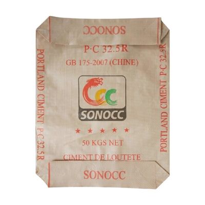 Sac de ciment tissé en PP de 25 à 50 kg avec étanchéité à l'humidité de la vanne certifié ISO