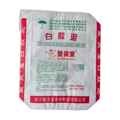 Sac de ciment tissé en PP avec valve, fond carré et thermosoudé, 25KG et 50KG, certifié ISO9001:2008