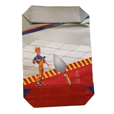Imperméabilisez les sacs en papier de 2 plis a adapté les sacs aux besoins du client 90gsm du ciment 20kg avec l'impression