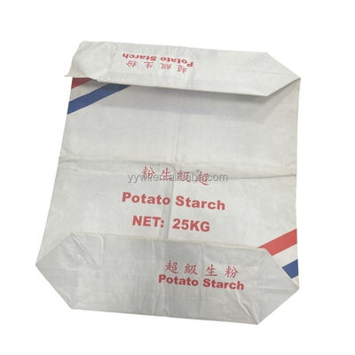 Sac en papier multicouche de qualité alimentaire avec manchon thermosoudé étanche à l'humidité pour 25 kg de fécule de pomme de terre et de maïs