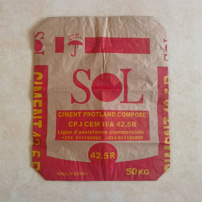 Sac valve en papier 2 épaisseurs 90GSM avec fond bloc pour mortier de 20kg 25kg 30kg 40kg