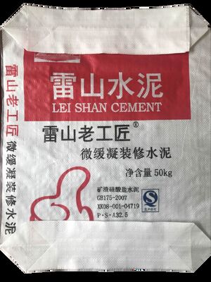 AD Star PPW Sac de ciment stratifié de 50 kg Carré, revêtu de fond en plastique, sac à vannes tissé
