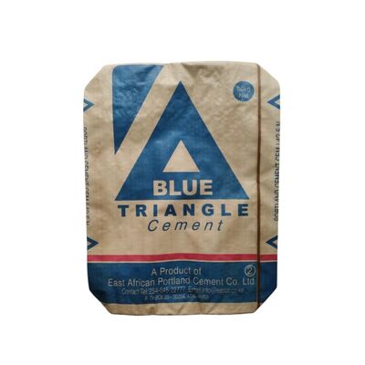 AD Star PPW Sac de ciment stratifié de 50 kg Carré, revêtu de fond en plastique, sac à vannes tissé