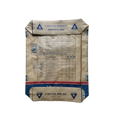 AD Star PPW Sac de ciment stratifié de 50 kg Carré, revêtu de fond en plastique, sac à vannes tissé