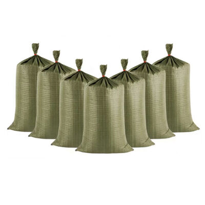 Sac de sable 50LB 25kg 50kg tissé PP résistant avec ficelles pour emballage de sable