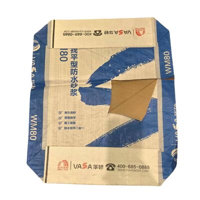 Sac valve tissé PP avec doublure intérieure en papier pour emballage de ciment et mélanges secs de 20KG 25KG 40KG