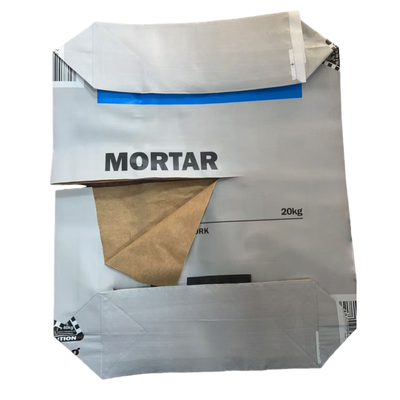 20 kg 25 kg Sac de ciment à mélanges secs Sac de soupape en PP tissé avec revêtement en papier intérieur Emballage en ciment imperméable à l'humidité 20-25 kg