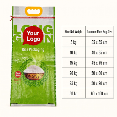BOPP Laminated PP Woven Moisture Proof Rice Bags 25kg 50kg Heavy Duty Polypropylene Valve Bags Waterproof Agricultural Grain